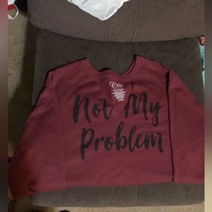Burgundy “Not My Problem” Sweater